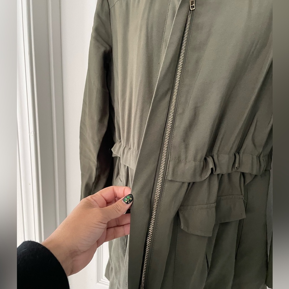 Olive Green Drawstring Jacket - Picture 4 of 4